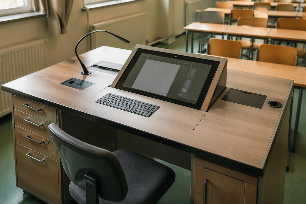 Funktionaler Lehrerarbeitstisch für Klassenräume